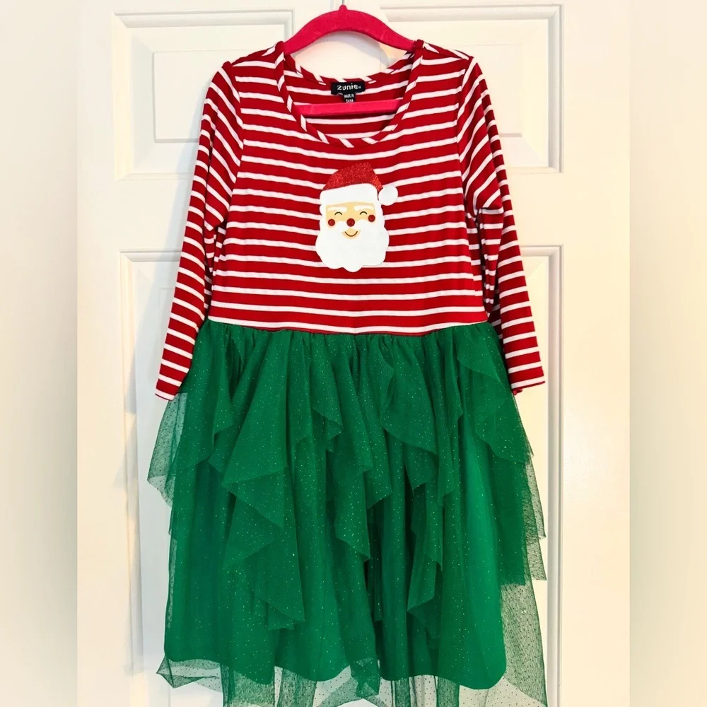 Zunie Christmas/Santa Claus Red and White Striped Dress